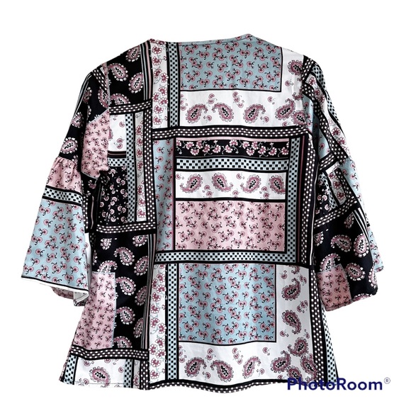 Jean Pascale Embroidered Mixed Print Blouse US Size 8 - Picture 9 of 10